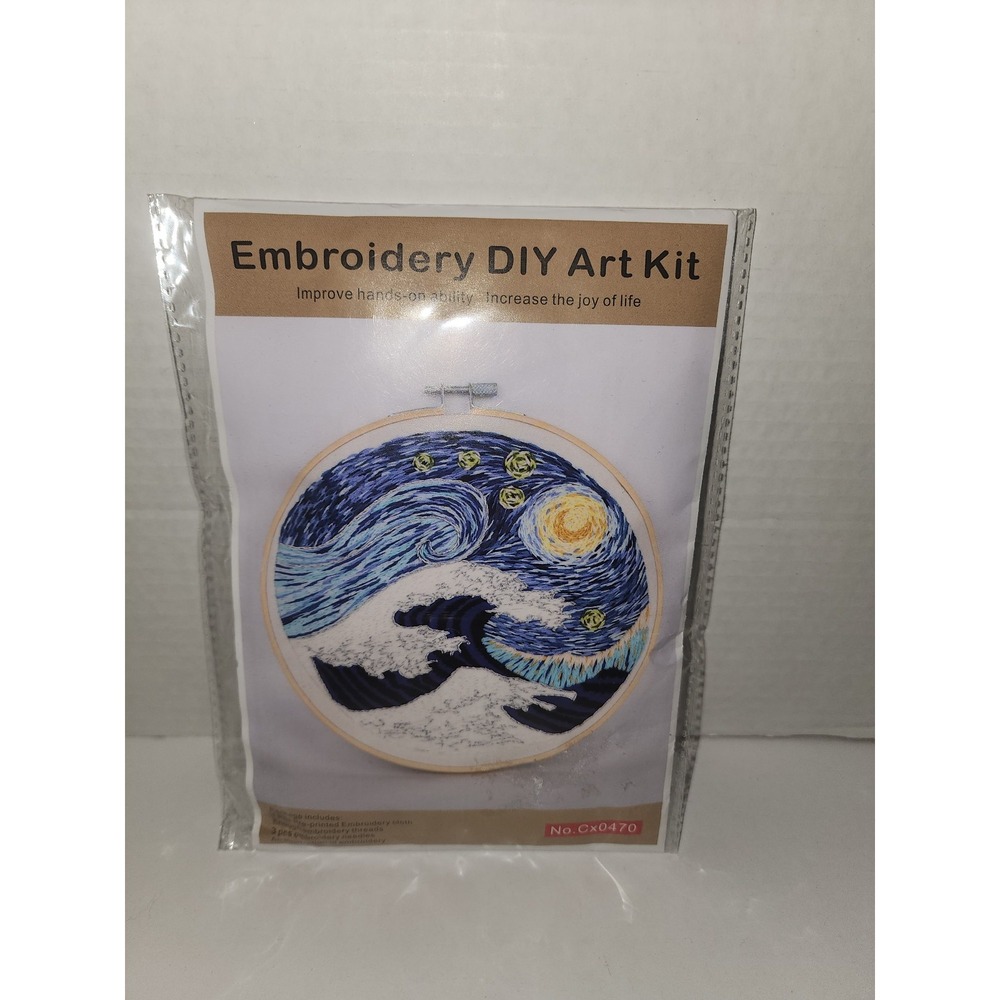 Beautiful Ocean Scene Printed Embroidery Hand Sewing Kit